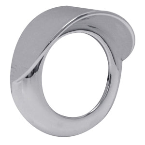 2" round "Stealth" chrome plastic screwless grommet cover with visor