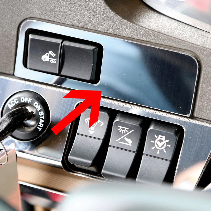 Kenworth T680/T880 stainless steel above ignition load light switch trim