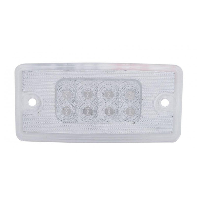 Freightliner Amber 8 diode LED visor marker light - CLEAR lens