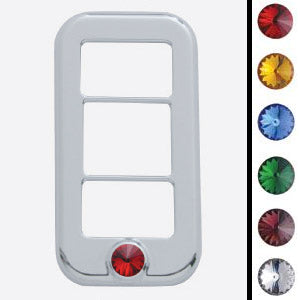 Freightliner Century/Columbia chrome plastic rocker switch trim w/3 holes, jewel - 3/PACK