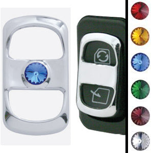 Freightliner Century/Columbia chrome plastic rocker switch cover with jewel - 3/PACK