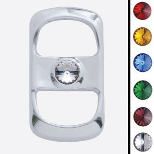 Freightliner Century/Columbia chrome plastic rocker switch cover with jewel - 3/PACK