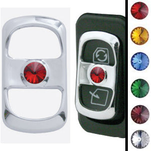 Freightliner Century/Columbia chrome plastic rocker switch cover with jewel - 3/PACK
