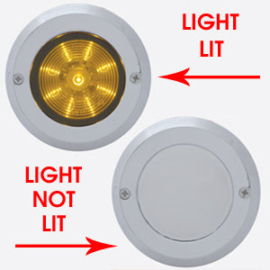 2" round chrome plastic light bezel w/shine-through mirror coating