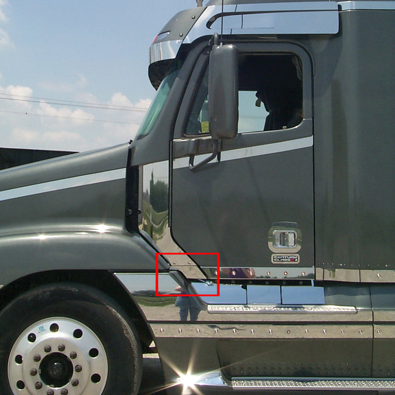 Freightliner Century stainless steel cab panel front extensions - PAIR