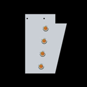 Peterbilt 379 stainless steel wide cowl extensions w/8 round 2" light holes - PAIR