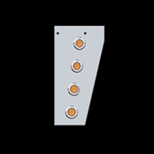 Peterbilt 379 stainless steel cowl extensions w/8 round 2" light holes - PAIR