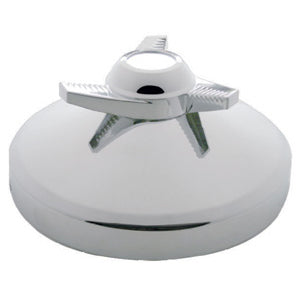 Chrome 8" diameter rear hubcap w/chrome plastic spinner