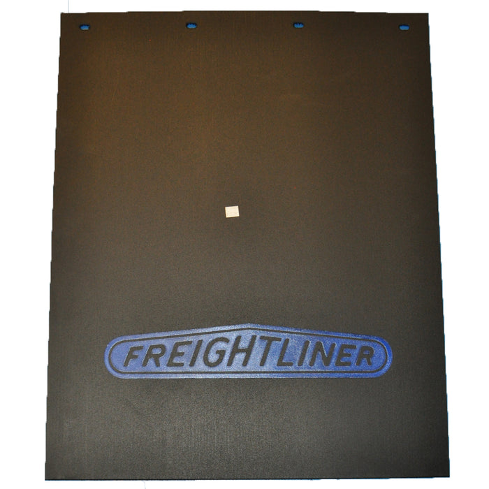 Freightliner 24" x 30" black mudflap w/blue stamped logo