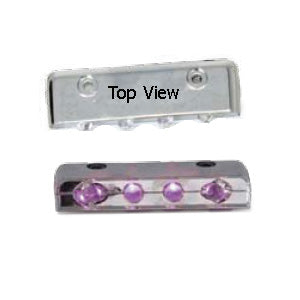 4 diode LED auxiliary strip light w/chrome plastic housing - Purple