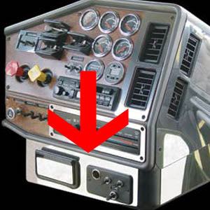 Freightliner Classic/FLD stainless steel console/ash tray trim - 2 pieces