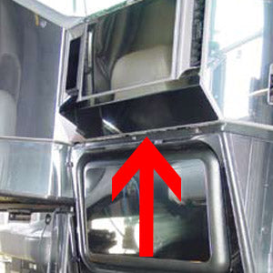Freightliner Classic/FLD stainless steel under glove box trim - w/tabs