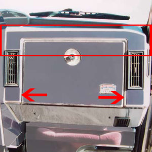 Peterbilt 1995-1999 stainless steel glove box surround - 3 pieces