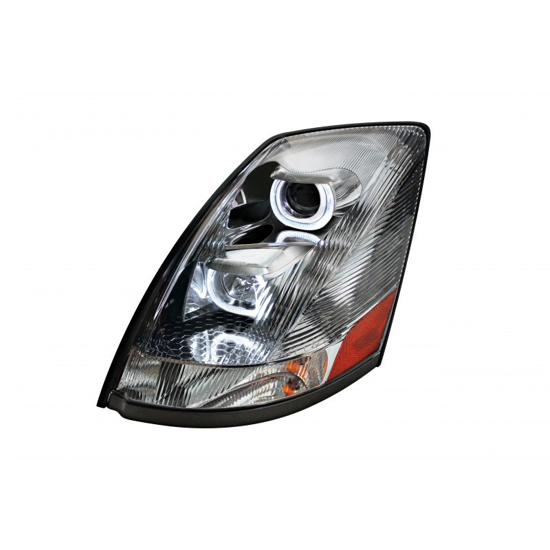 Volvo VN/VNL 2004-2017 projection-style headlight w/"Glo" bar