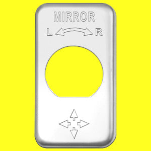 Woody's International stainless steel "Mirror - Left/Right" switch plate with chrome switch nut