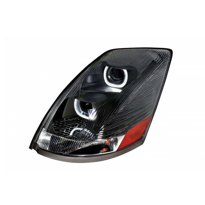 Volvo VN/VNL 2004-2017 "Blackout" projection-style headlight w/"Glo" bar