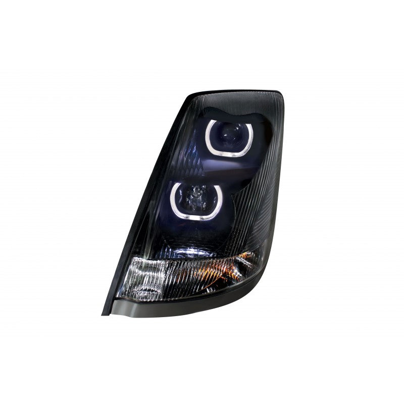 Volvo VN/VNL 2004-2017 "Blackout" projection-style headlight w/"Glo" bar