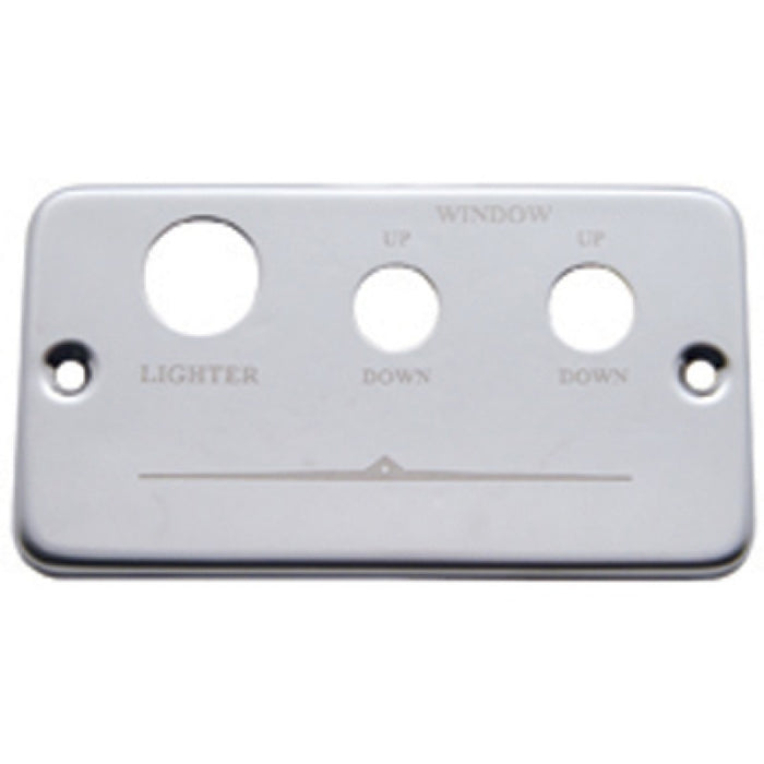 Freightliner stainless steel switch plate panel w/right, left window and lighter holes