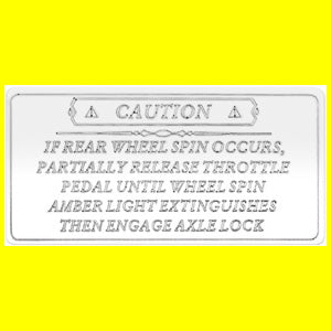 Woody's Freightliner stainless steel "Axle Lock" statement plate
