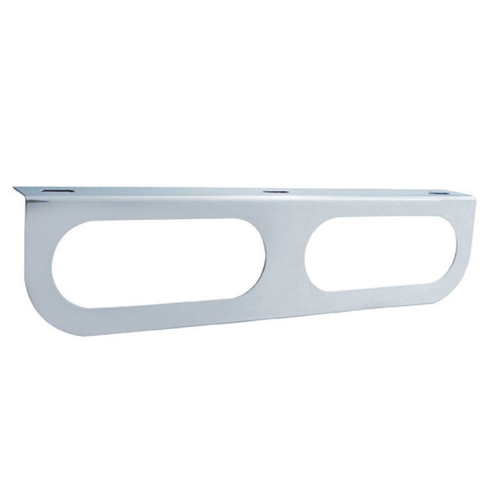 Stainless steel light bracket w/2 oval light holes - rounded edge