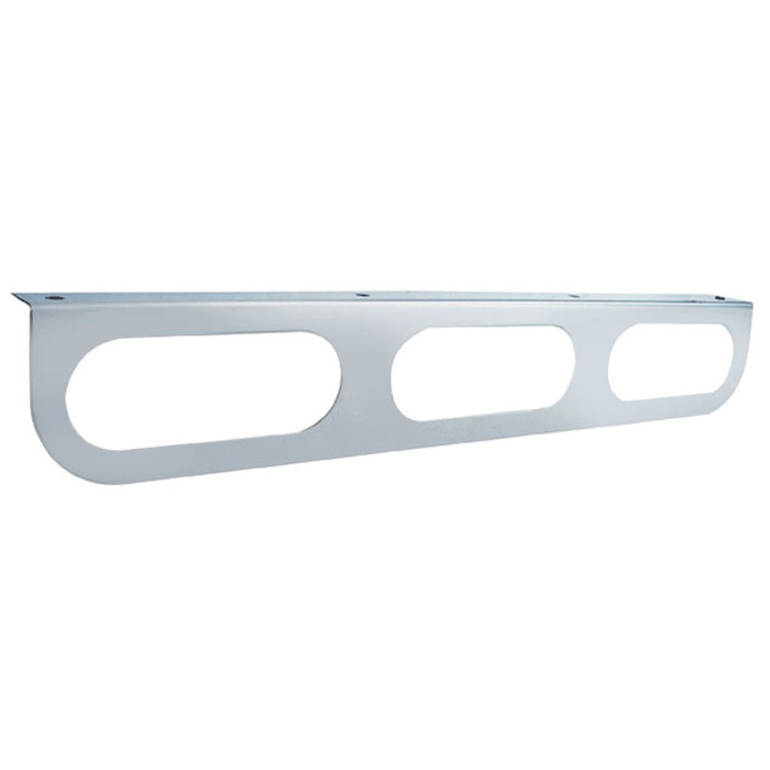 Stainless steel light bracket w/3 oval light holes - rounded edge