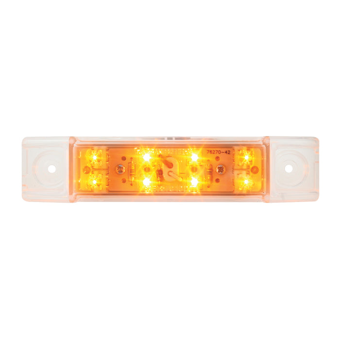 Amber 8 diode LED trailer top rail marker light - CLEAR lens