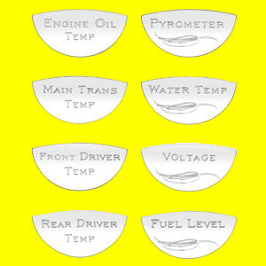 Woody's Kenworth stainless steel gauge emblems - Master Pack "B"