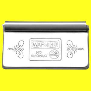 Woody's Peterbilt -2005 stainless steel ash tray cover - "Warning, No Smoking"