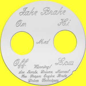 Woody's Peterbilt 359 stainless steel "Jake Brake" switch plate