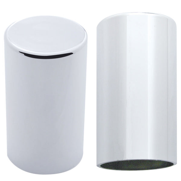 33mm chrome plastic 3.5" flat cylinder threaded lugnut cover