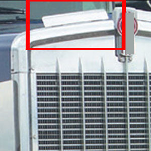 Kenworth w900L stainless steel top grill deflectors - PAIR