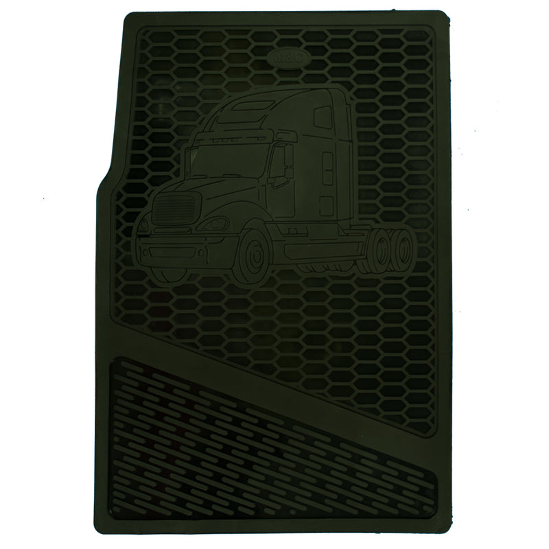 Freightliner Columbia plain black rubber floor mat set
