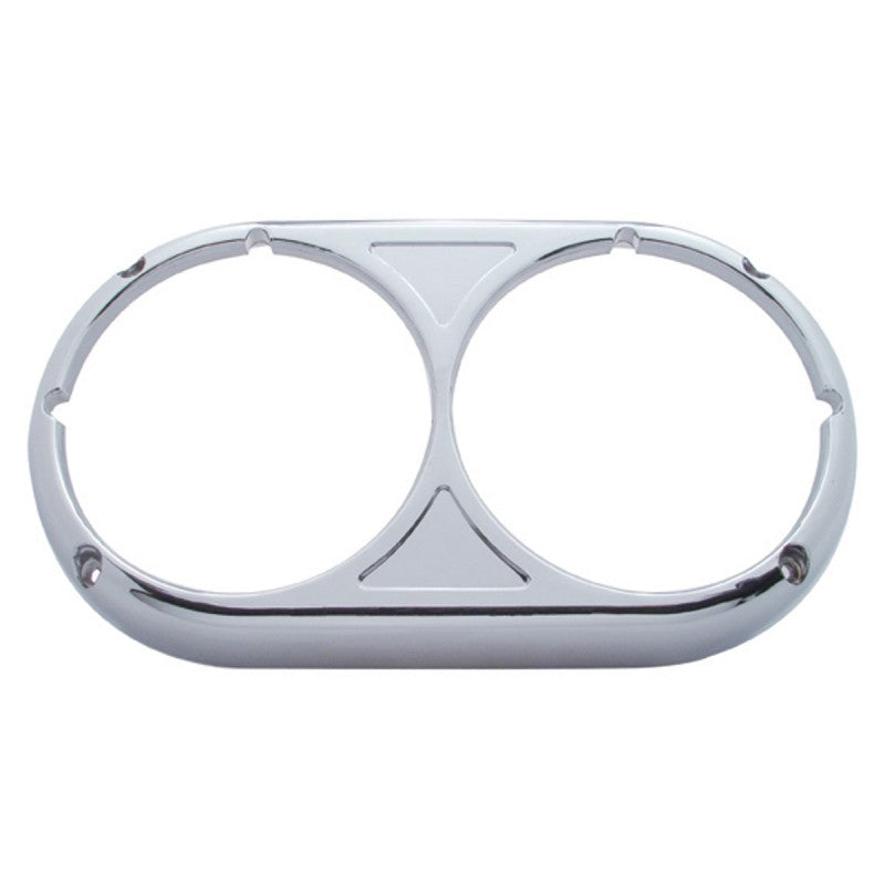 Chrome plastic Peterbilt 359-style dual round headlight bezel