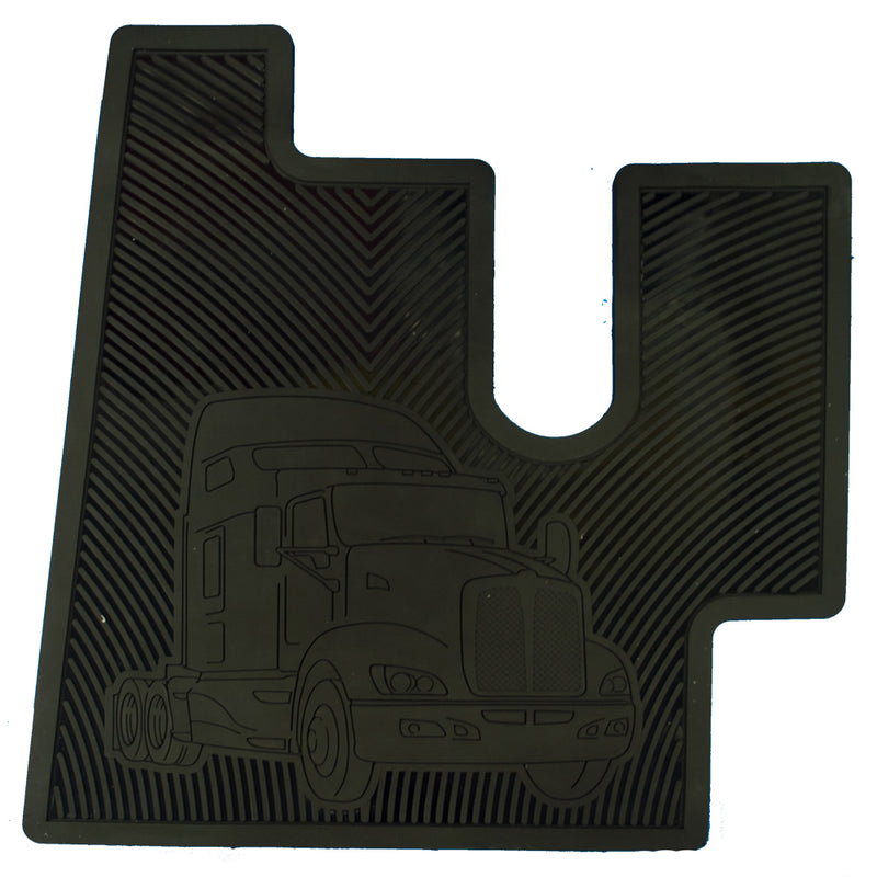 Kenworth T600/T660 plain black rubber floor mat set (version 2)