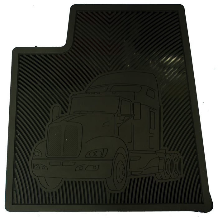 Kenworth T600/T660 plain black rubber floor mat set (version 2)