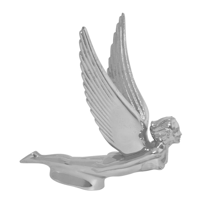 Flying Goddess with wings chrome die-cast hood ornament