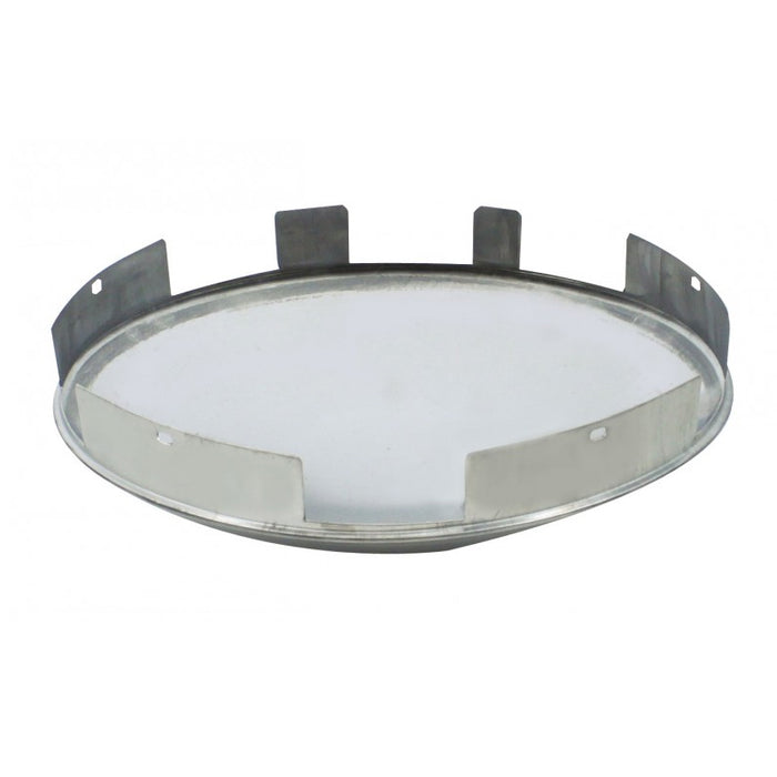 Stainless steel 6 uneven notch front hubcap with 1" lip - dome