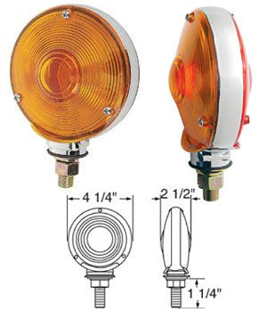 Amber/Red 4" round incandescent turn signal light