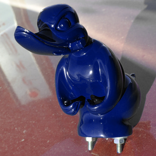 Royal Blue Convoy/Death Proof rubber duck hood ornament w/cigar —  Empire Chrome