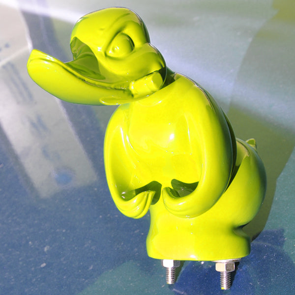 Yellow "Convoy"/"Death Proof" rubber duck hood ornament w/cigar