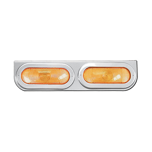 18" stainless steel light bar w/2 oval light holes - rounded edge