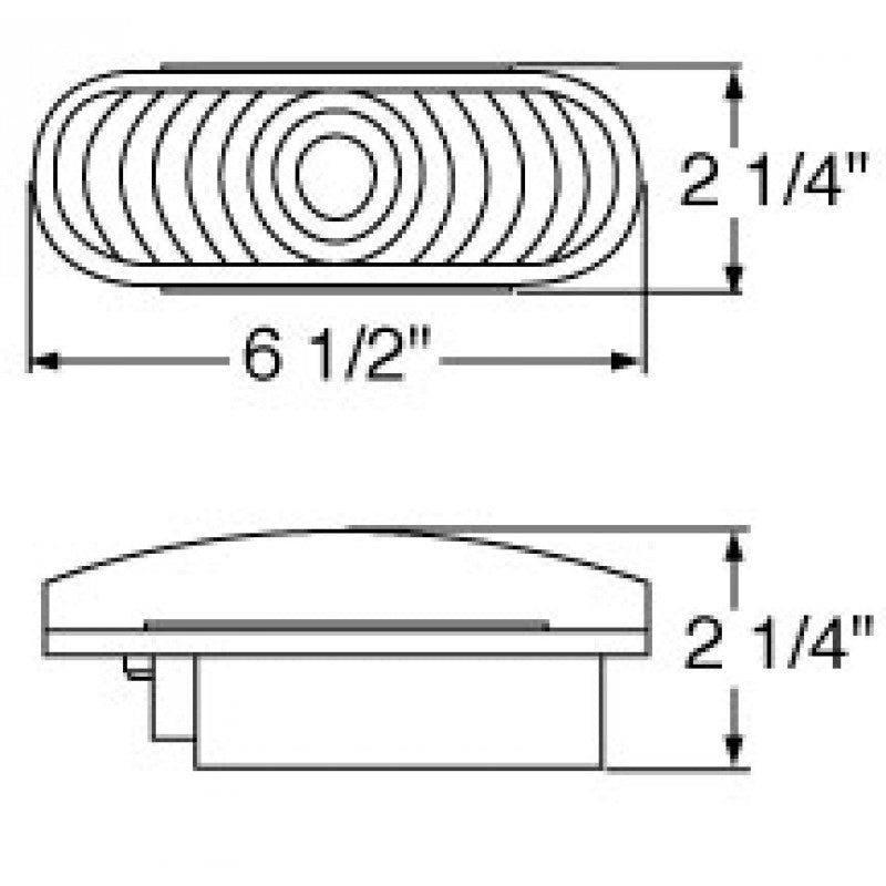 Amber oval incandescent turn signal light