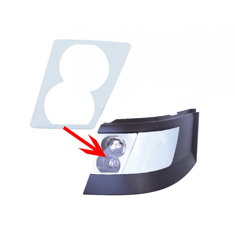 Volvo VN/VNL 2003+ chrome plastic fog light trim