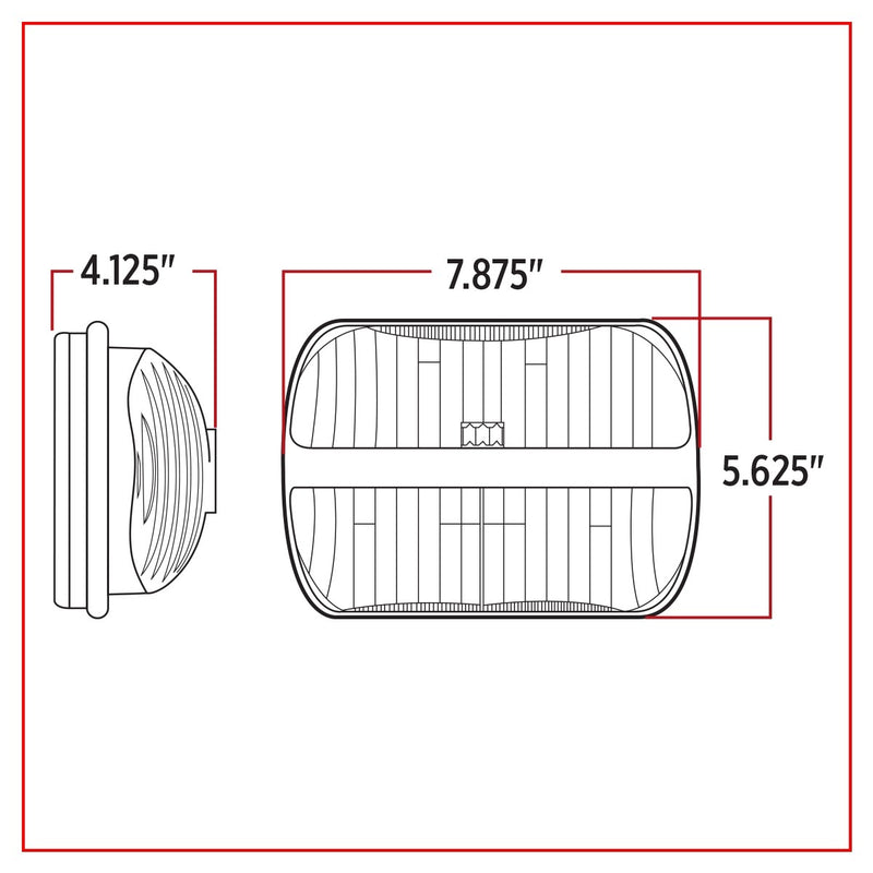 5" x 7" LED Reflector Headlight (Combination High & Low Beam, 2000 Lumens)