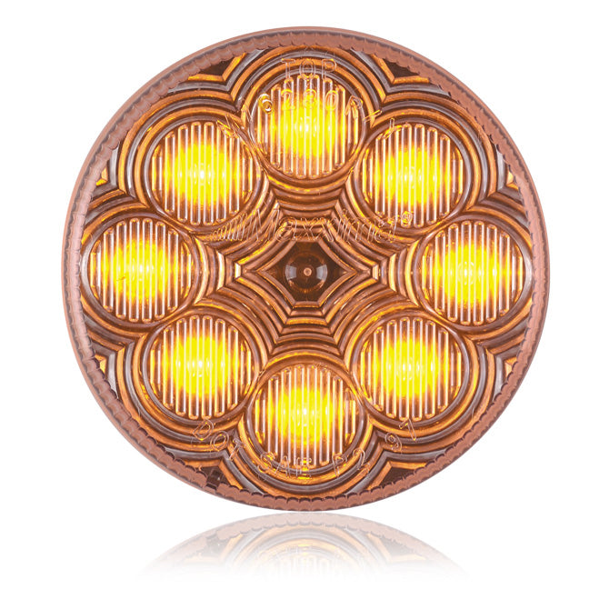 Maxxima amber 2.5" round 8 diode LED marker light - CLEAR lens