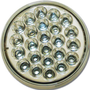 Pearl White 4" round 24 diode LED back up / reverse light