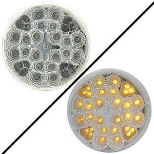 Amber 4" round 32 diode LED turn signal light - CLEAR lens