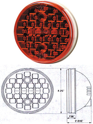 Maxxima red 4" round 32 diode LED stop/turn/tail light