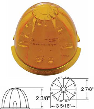 Amber 17 diode LED watermelon style cab light