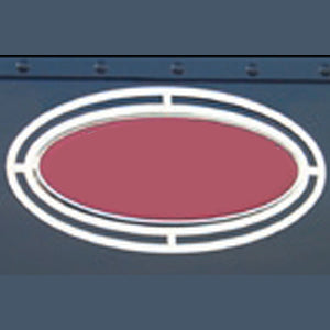 Peterbilt "Double Halo" stainless steel logo trim - PAIR